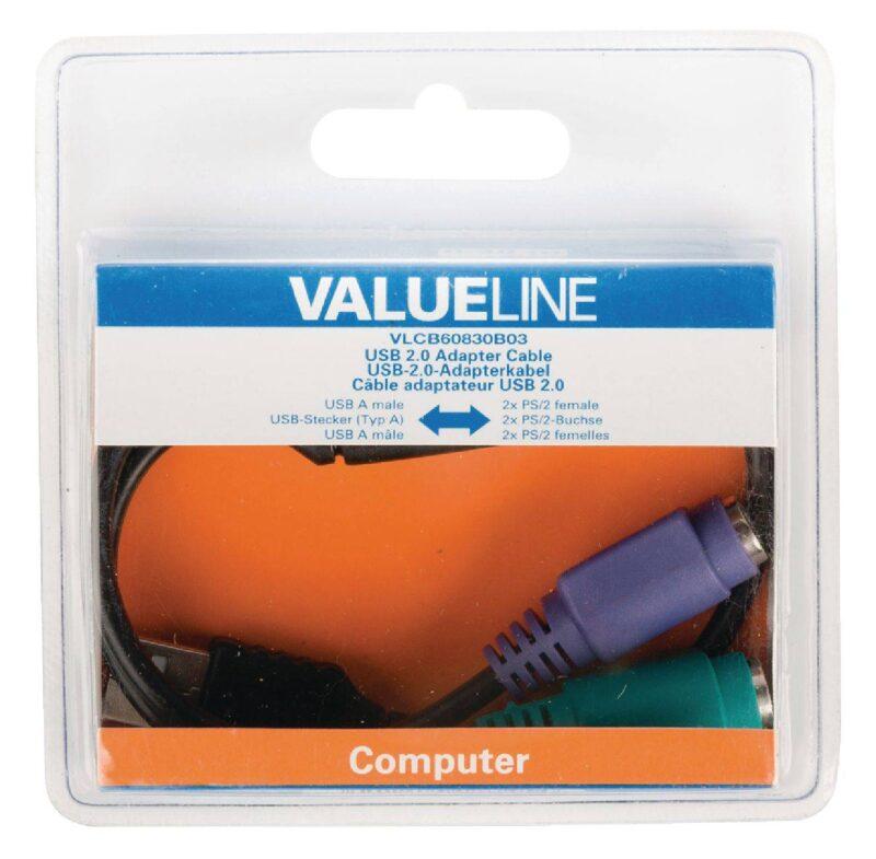 cablu adaptor usb a 20 tata 2x ps2 mama 03m valueline 3