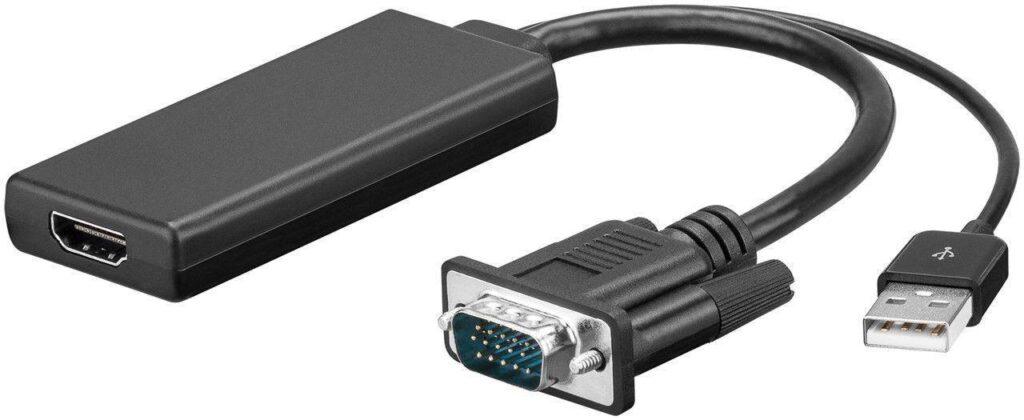 cablu adaptor vga audio usb la hdmi 1920x1080p 01m goobay