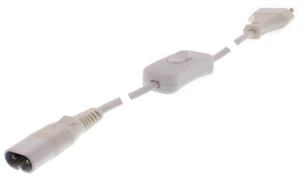 cablu alimentare corpuri t5 cu intrerupator 15m alb well