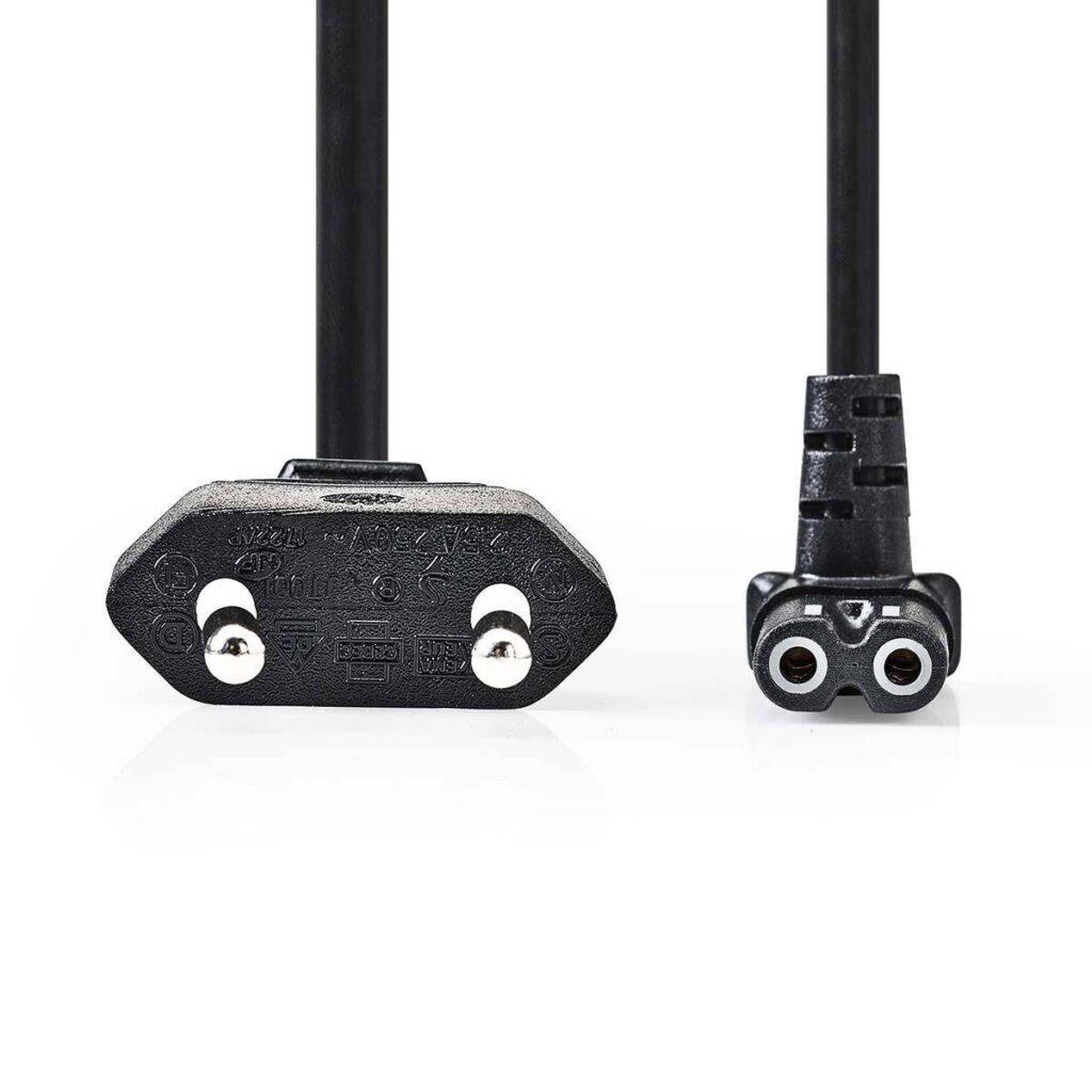 cablu alimentare euro tata 2 pini iec 320 c7 cotit 2m nedis 1