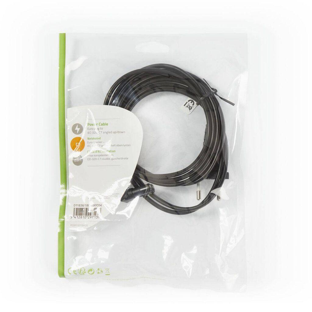 cablu alimentare euro tata 2 pini iec 320 c7 cotit 2m nedis 2