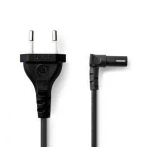 cablu alimentare euro tata 2 pini iec 320 c7 cotit 2m nedis