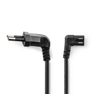 cablu alimentare euro tata cotit 2 pini iec 320 c7 cotit 3m nedis