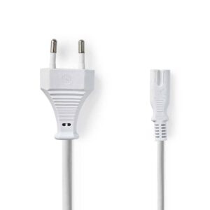 cablu alimentare euro tata iec 320 c7 3m alb nedis