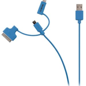 cablu alimentare si sincronizare albastru usb 20 micro usb adaptor lightning apple dock 30pini 1m cupru valueline
