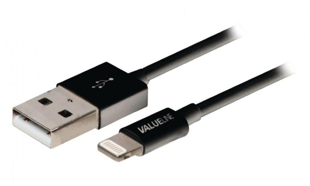 cablu alimentare si sincronizare pentru ipad iphone ipod apple lightning usb 20 a tata 1m negru valueline 1