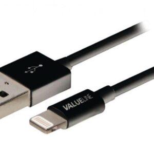 cablu alimentare si sincronizare pentru ipad iphone ipod apple lightning usb 20 a tata 1m negru valueline 1