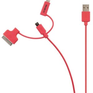 cablu alimentare si sincronizare rosu usb 20 micro usb adaptor lightning apple dock 30pini 1m cupru valueline