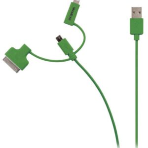 cablu alimentare si sincronizare verde usb 20 micro usb adaptor lightning apple dock 30pini 1m cupru valueline