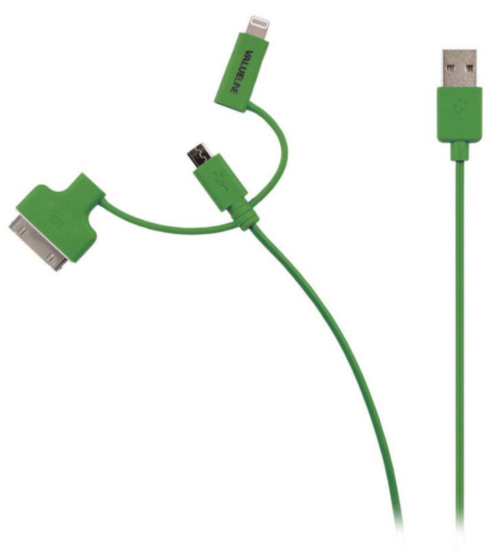 cablu alimentare si sincronizare verde usb 20 micro usb adaptor lightning apple dock 30pini 1m cupru valueline