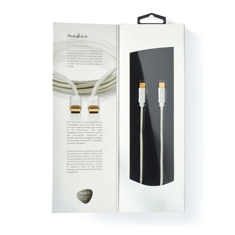 cablu alimentare sincronizare nedis usb type c 20 usb type c 2m 100w