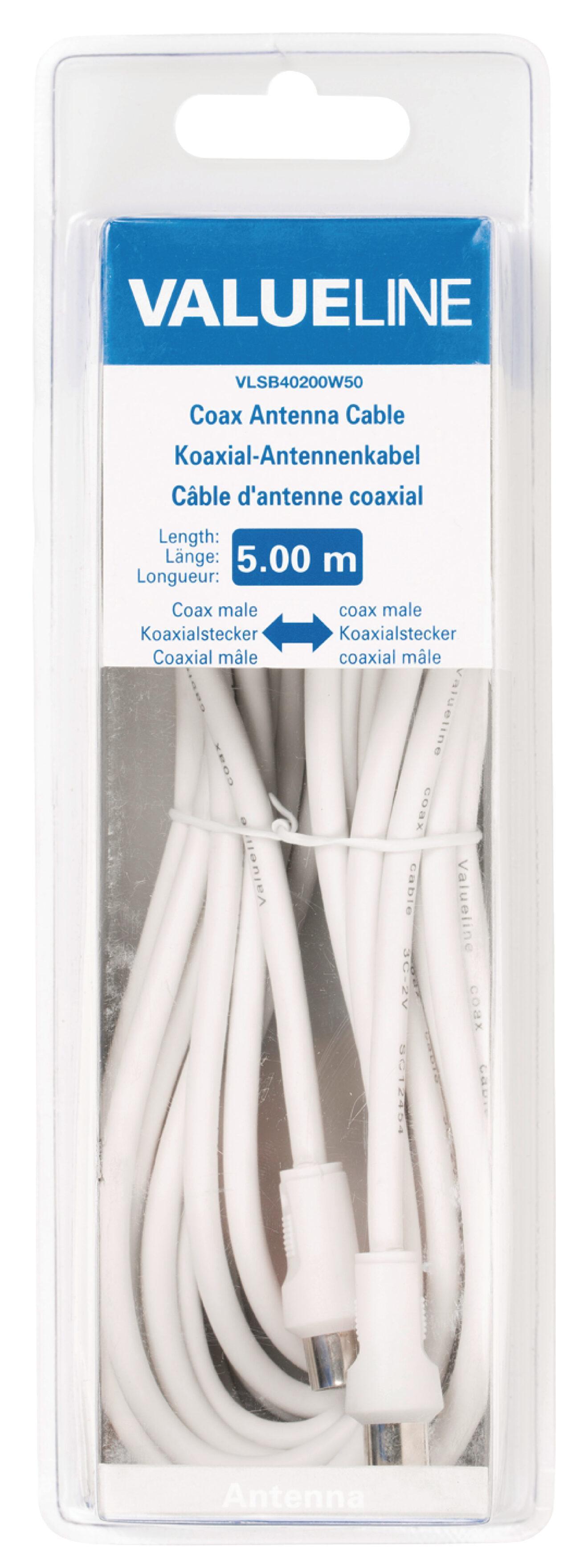 cablu antena 5m coaxial tv tata coaxial tv tata alb dublu ecranat valueline 3 scaled