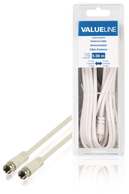 cablu antena alb 5m f tata f tata valueline scaled