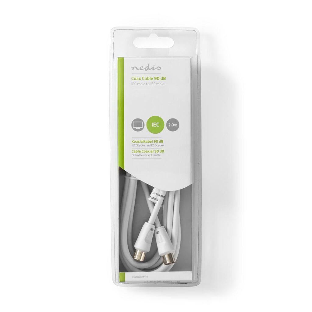 cablu antena coaxial tata tata 2m alb nedis 3