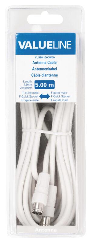 cablu antena f tata fara filetare f tata fara filetare alb 5m valueline 3 scaled