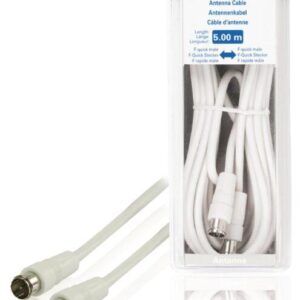cablu antena f tata fara filetare f tata fara filetare alb 5m valueline scaled