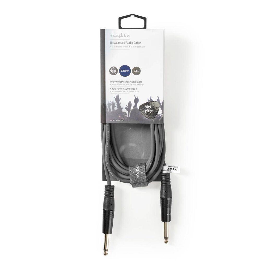 cablu audio 3m jack mono 635 mm tata jack mono 635 mm tata nedis 2