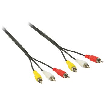 cablu audio 3x rca tata 3x rca tata 5m negru valueline 1