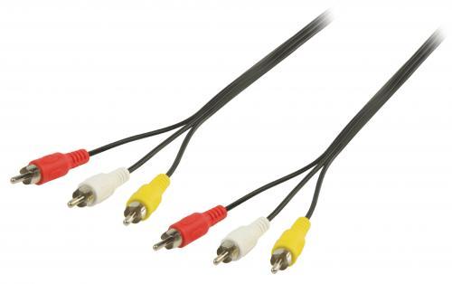 cablu audio 3x rca tata 3x rca tata 5m negru valueline 2