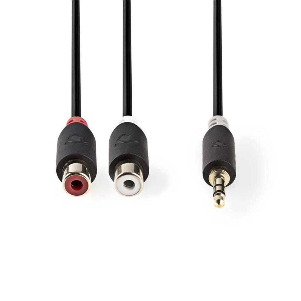 cablu audio adaptor jack 35 mm stereo tata 2x rca tata 02m nedis 1