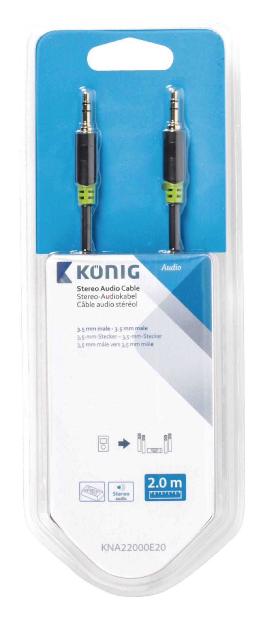 cablu audio ecranat jack stereo 35 mm tata tata 2m gri konig 3 scaled