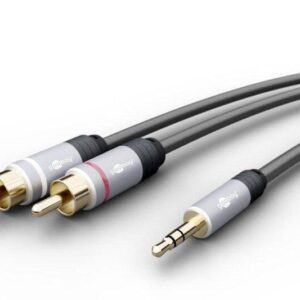 cablu audio jack 35 mm stereo tata 2x rca tata 3m dublu ecranat goobay plus