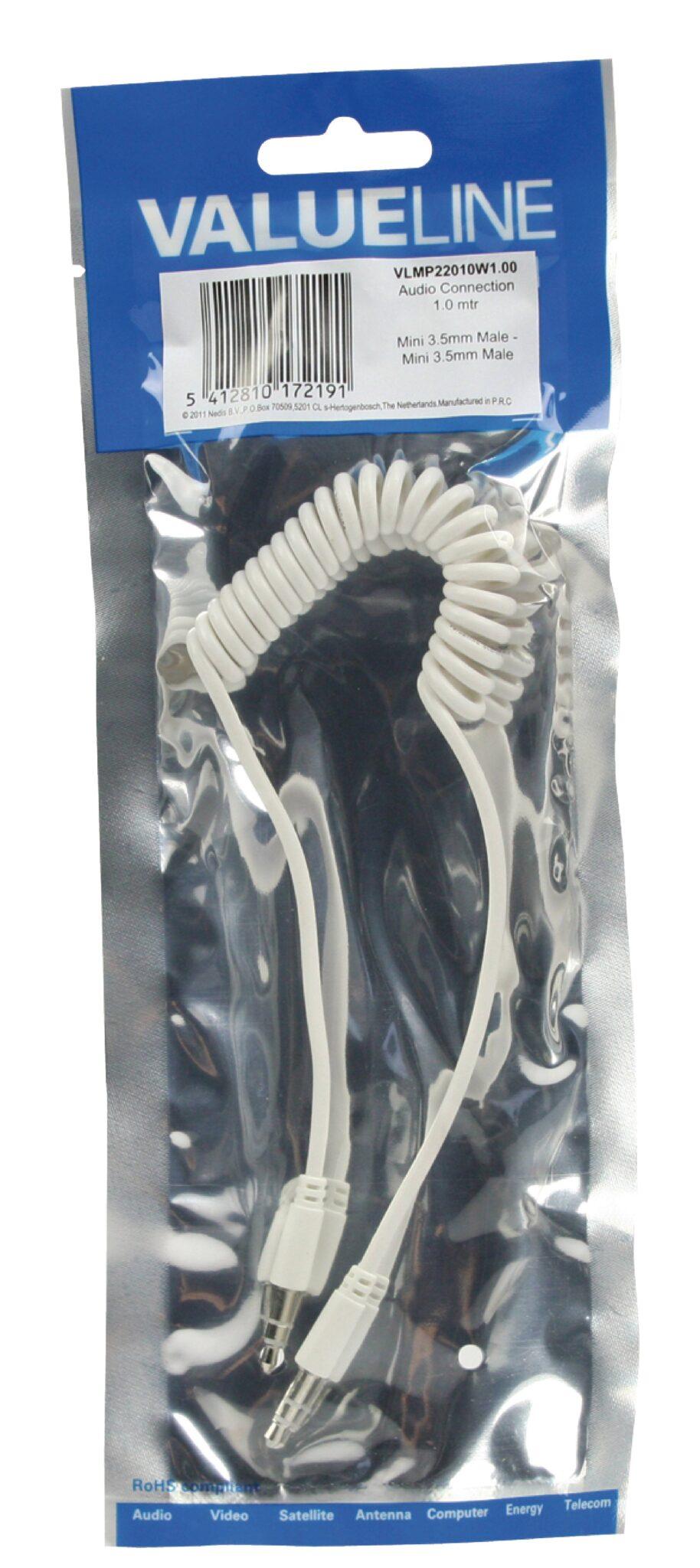 cablu audio jack spiralat 35 mm stereo tata la 35 mm stereo tata 1m valueline 2 scaled
