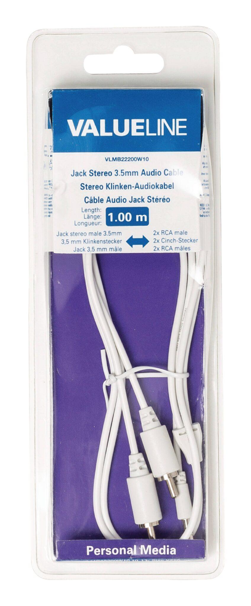 cablu audio jack stereo 35 mm tata 2x rca tata 1m alb valueline 3 scaled