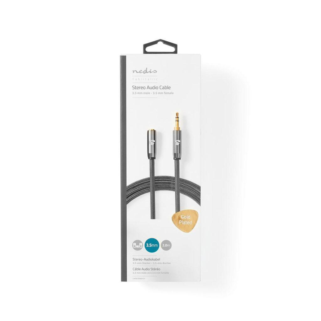 cablu audio jack stereo 35 mm tata 35 mm mama nedis 2m gri metal 7