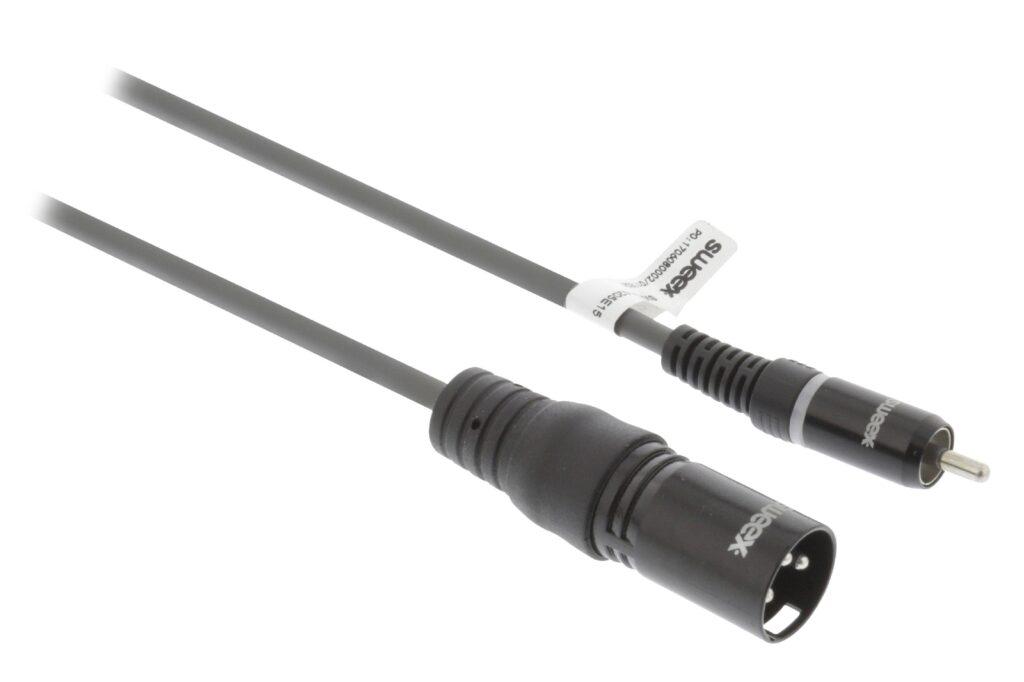 cablu audio mono xlr 3 pini tata rca tata 15m gri sweex 1 scaled