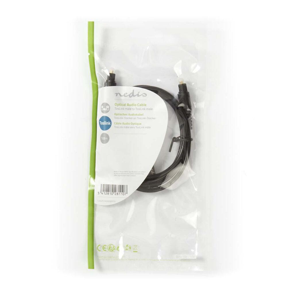cablu audio optic 1m toslink tata toslink tata 1m negru nedis 3