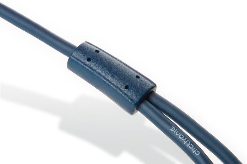 cablu audio profesional jack 35 mm 2x rca 5m aurit albastru clicktronic 2