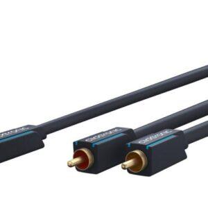cablu audio profesional jack 35 mm 2x rca 75m 50ohm ofc cupru dublu ecaranat fara oxigen awg23 clicktronic 70470 1
