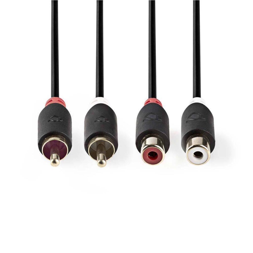 cablu audio stereo 2x rca tata 2x rca mama 2m antaracit nedis 1