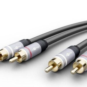 cablu audio stereo 2x rca tata 2x rca tata 075m dublu ecranat goobay plus