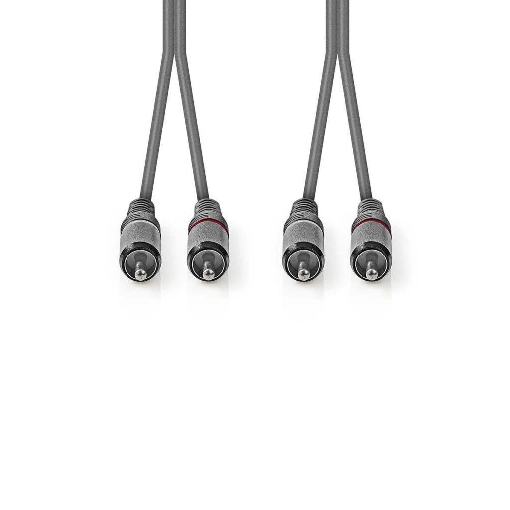 cablu audio stereo 2x rca tata 2x rca tata 5m gri nedis 1
