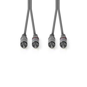 cablu audio stereo 2x rca tata 2x rca tata 5m gri nedis 1