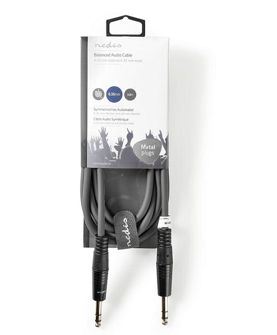 cablu audio stereo 635 mm tata 635 mm tata 3m gri nedis 2