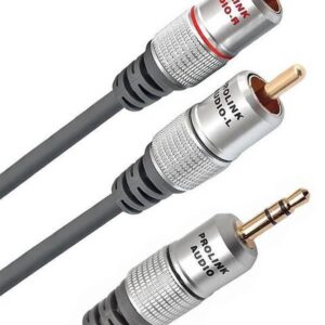 cablu audio stereo jack 35 mm 2x rca 5m ecranat negru prolink tcv3420 50