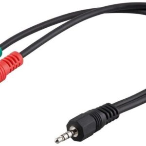 cablu audio stereo jack 35 mm 4 pini tata la 2x 35 mm 3 pini mama 03m goobay