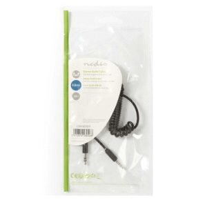cablu audio stereo jack 35 mm tata 35 mm tata 1m spiralat negru nedis