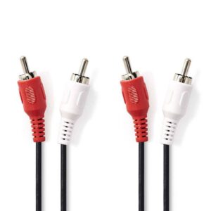 cablu audio stereo nedis 2x rca tata 2x rca tata 15m
