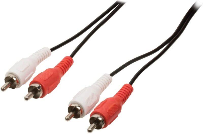 cablu audio stereo rca 2 x rca tata 2x rca tata 2m negru valueline