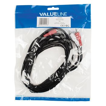 cablu audio stereo rca 5m 2x rca tata 2x rca tata negru valueline 2