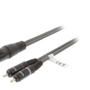 cablu audio stereo xlr 3 pini mama 2x rca tata 3m gri sweex scaled