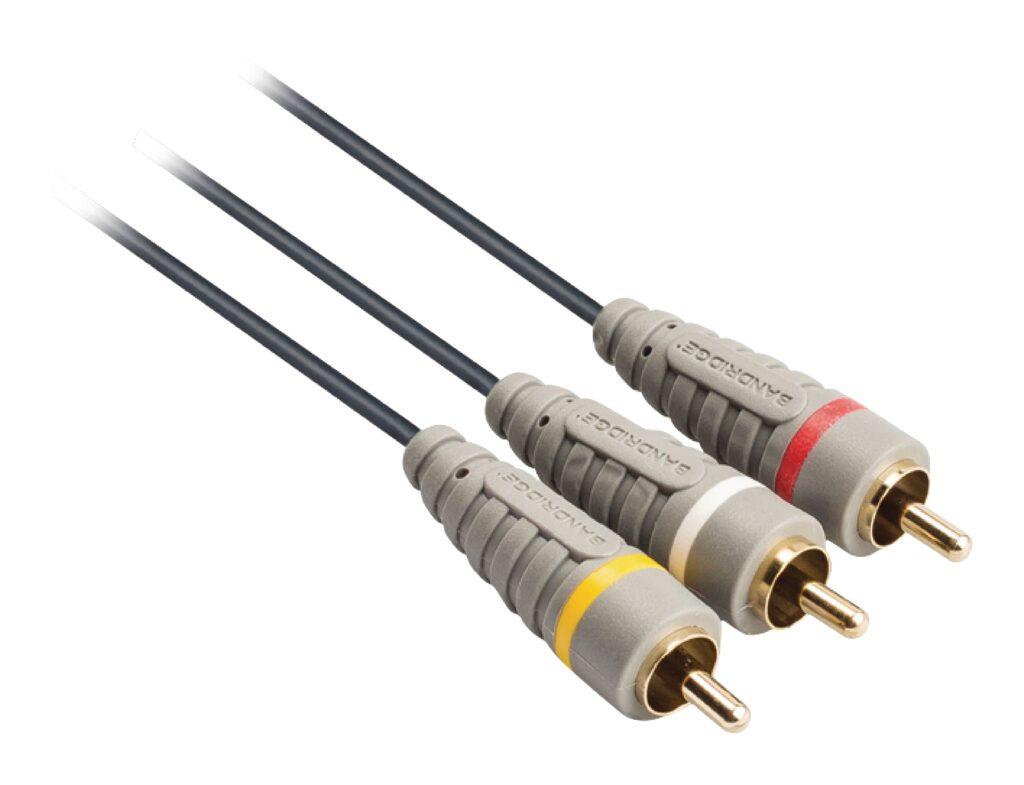 cablu audio video 3x rca tata 3x rca tata 2m albastru bandridge 2 scaled