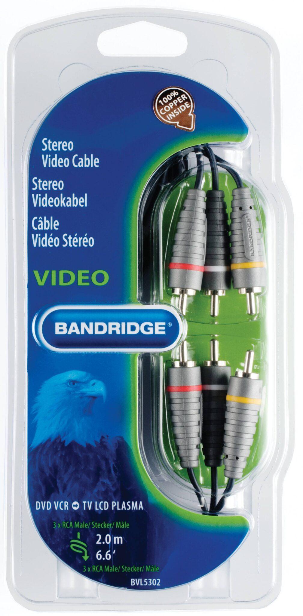 cablu audio video 3x rca tata 3x rca tata 2m albastru bandridge 3 scaled