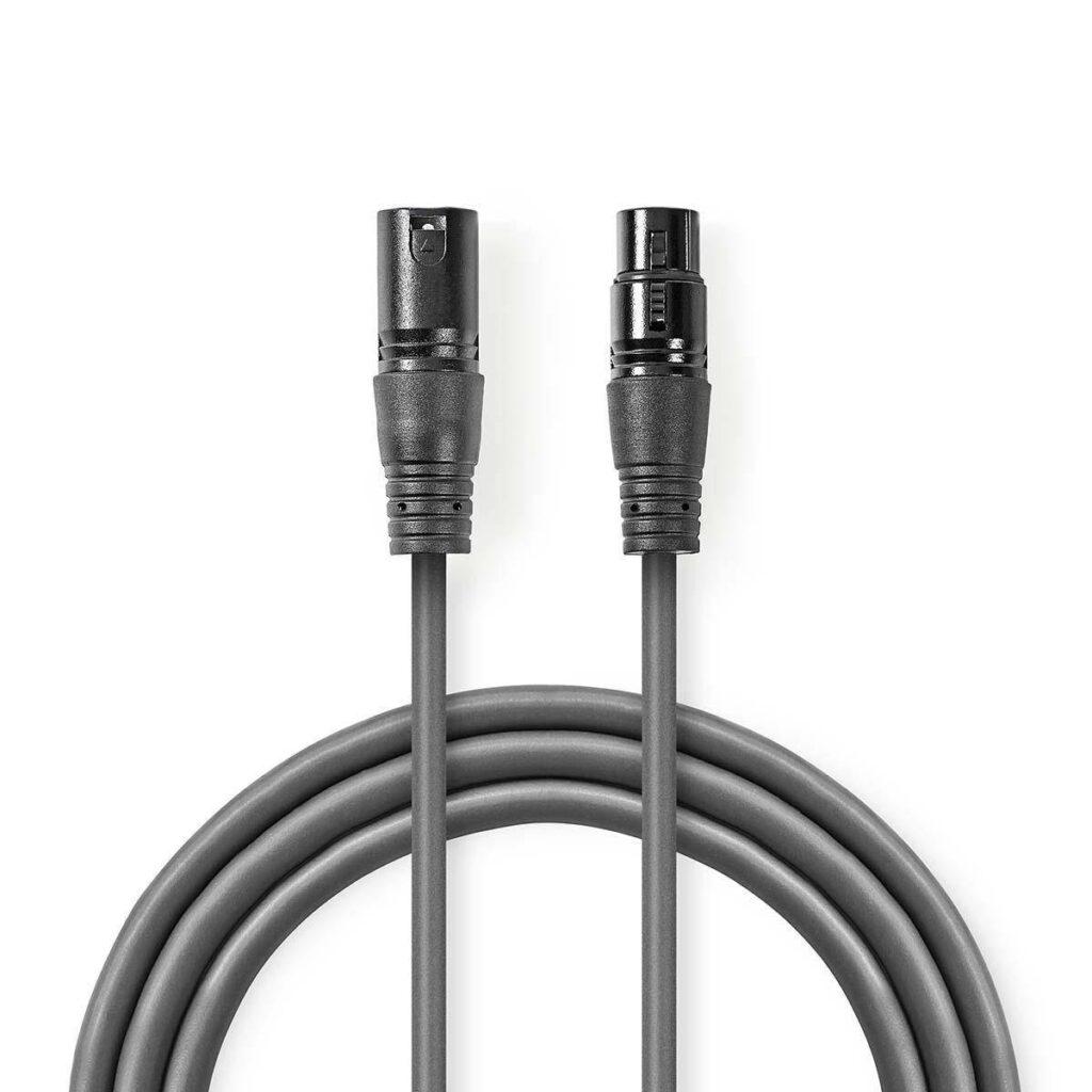 cablu balansat audio xlr 3 pini tata xlr 3 pini mama 15m gri nedis 1