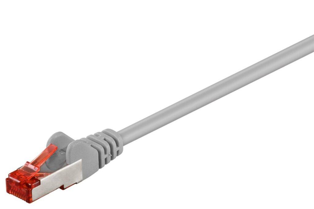 cablu cat6 pimf sftp 2m 2x rj45 cupru ecranat gri goobay