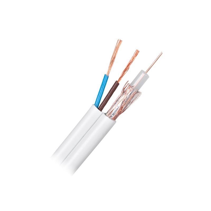 Cablu coaxial 75 cu/cu si 2x0.5mm cupru Cabletech KAB0547